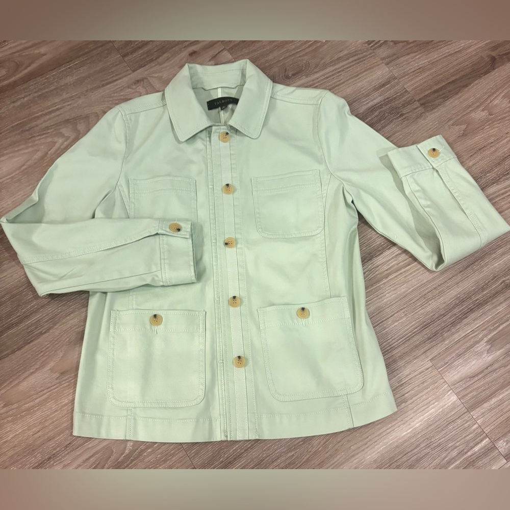 Talbot's Women's Light Green Jacket/Blazer Size XS‎ 18.5" pit to pit
